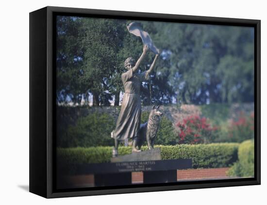 Statue in a Garden, the Waving Girl, Savannah, Georgia, USA-null-Framed Premier Image Canvas