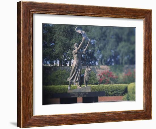 Statue in a Garden, the Waving Girl, Savannah, Georgia, USA-null-Framed Photographic Print