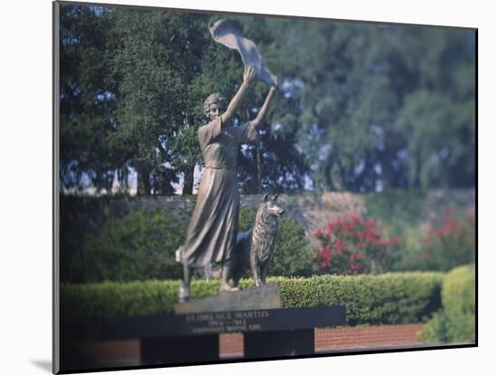 Statue in a Garden, the Waving Girl, Savannah, Georgia, USA-null-Mounted Photographic Print