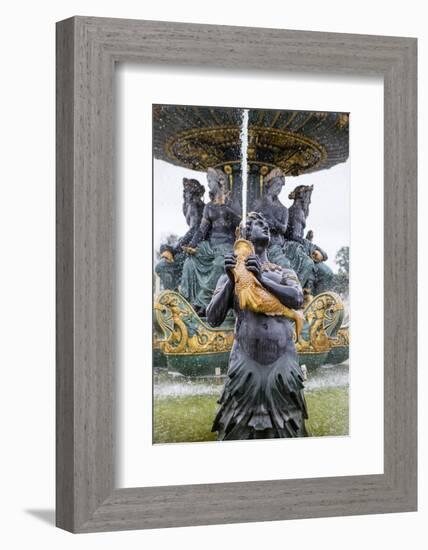 Statue in Fountain. Place de la Concorde. Paris.-Tom Norring-Framed Photographic Print