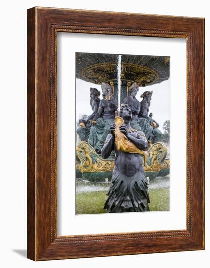 Statue in Fountain. Place de la Concorde. Paris.-Tom Norring-Framed Photographic Print