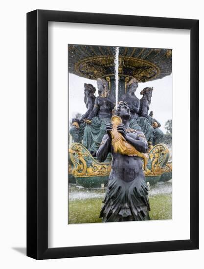 Statue in Fountain. Place de la Concorde. Paris.-Tom Norring-Framed Photographic Print