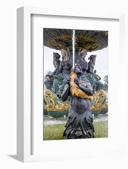 Statue in Fountain. Place de la Concorde. Paris.-Tom Norring-Framed Photographic Print