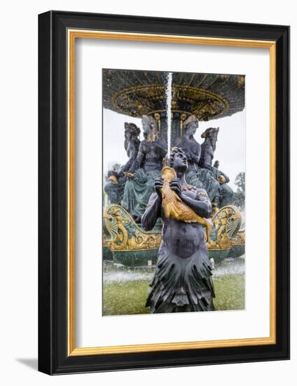 Statue in Fountain. Place de la Concorde. Paris.-Tom Norring-Framed Photographic Print