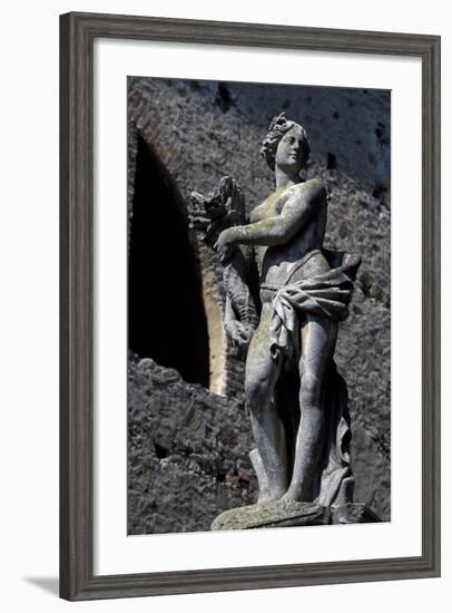 Statue in Front of Ca' Marcello Castle-null-Framed Giclee Print