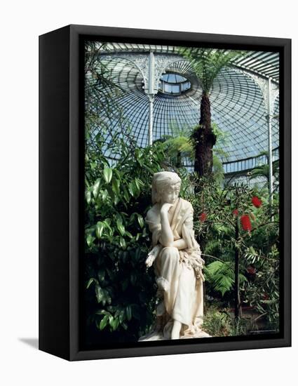 Statue in Glasshouse at the Botanic Gardens, Glasgow, Scotland, United Kingdom-Adam Woolfitt-Framed Premier Image Canvas