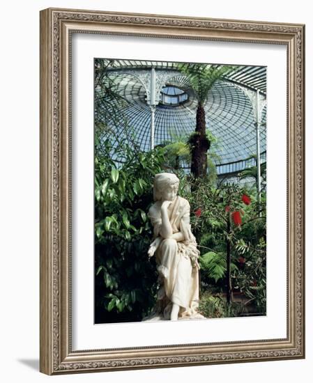 Statue in Glasshouse at the Botanic Gardens, Glasgow, Scotland, United Kingdom-Adam Woolfitt-Framed Photographic Print