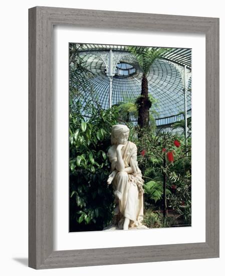 Statue in Glasshouse at the Botanic Gardens, Glasgow, Scotland, United Kingdom-Adam Woolfitt-Framed Photographic Print