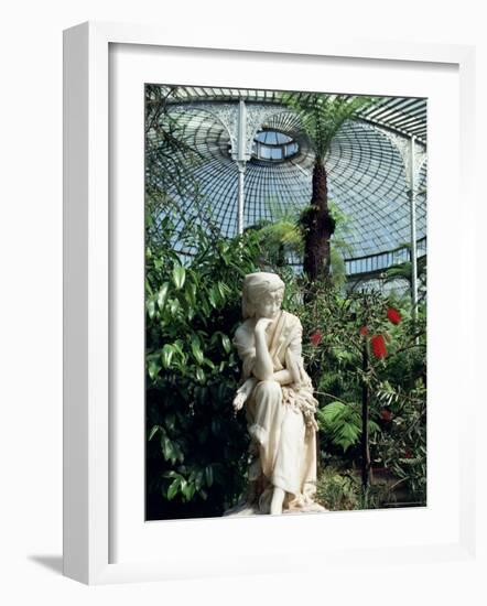 Statue in Glasshouse at the Botanic Gardens, Glasgow, Scotland, United Kingdom-Adam Woolfitt-Framed Photographic Print