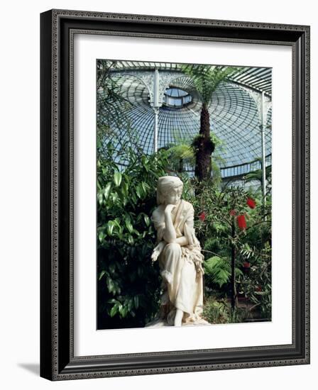 Statue in Glasshouse at the Botanic Gardens, Glasgow, Scotland, United Kingdom-Adam Woolfitt-Framed Photographic Print