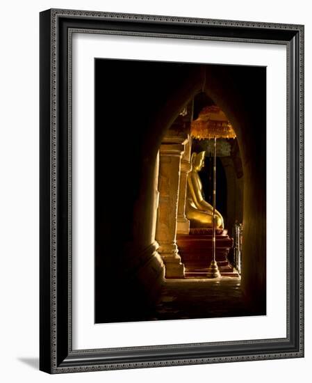 Statue in One of the Buddhist Temples of Bagan (Pagan), Myanmar (Burma)-Julio Etchart-Framed Photographic Print