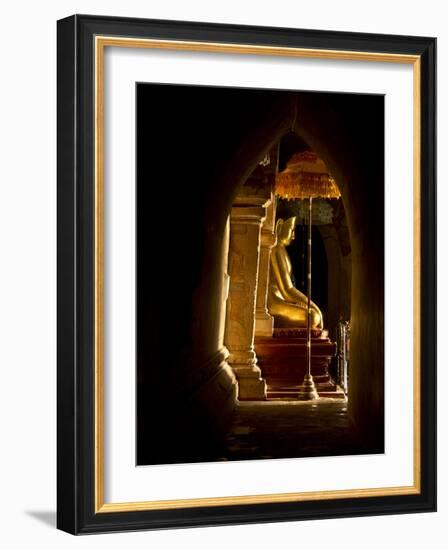 Statue in One of the Buddhist Temples of Bagan (Pagan), Myanmar (Burma)-Julio Etchart-Framed Photographic Print