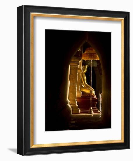 Statue in One of the Buddhist Temples of Bagan (Pagan), Myanmar (Burma)-Julio Etchart-Framed Photographic Print