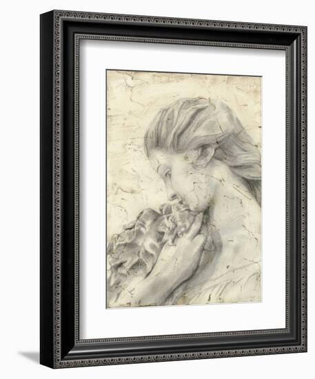 Statue in the Garden II-Megan Meagher-Framed Art Print