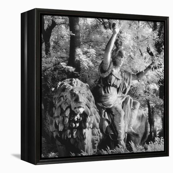 Statue in the Giardini Pubblici, Castello-Simon Marsden-Framed Premier Image Canvas