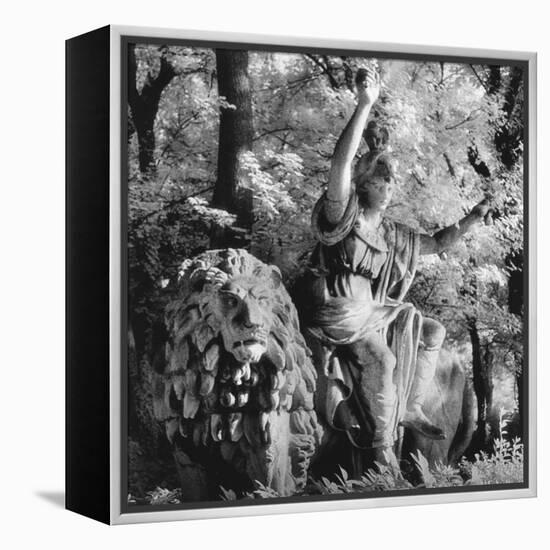 Statue in the Giardini Pubblici, Castello-Simon Marsden-Framed Premier Image Canvas