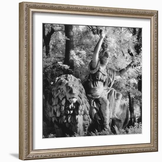 Statue in the Giardini Pubblici, Castello-Simon Marsden-Framed Giclee Print