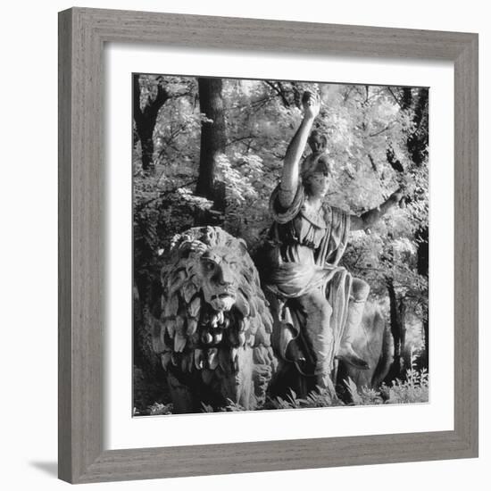 Statue in the Giardini Pubblici, Castello-Simon Marsden-Framed Giclee Print