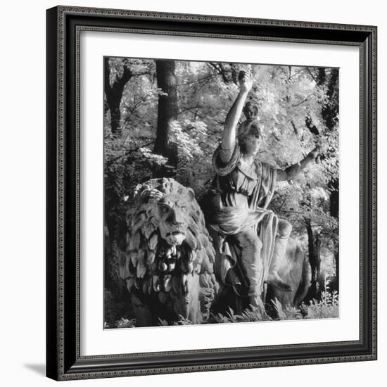 Statue in the Giardini Pubblici, Castello-Simon Marsden-Framed Giclee Print