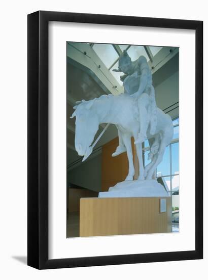 Statue in the National Cowboy Hall of Fame, Oklahoma City, Oklahoma, USA-null-Framed Art Print