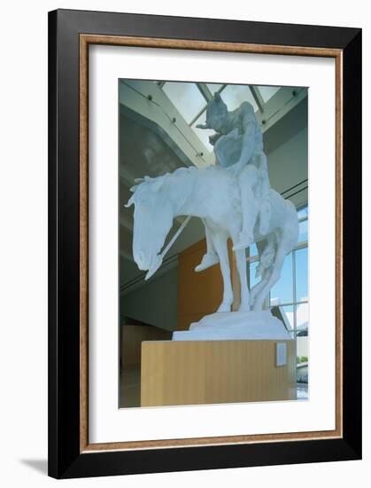 Statue in the National Cowboy Hall of Fame, Oklahoma City, Oklahoma, USA-null-Framed Art Print