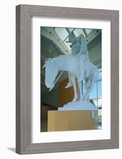 Statue in the National Cowboy Hall of Fame, Oklahoma City, Oklahoma, USA-null-Framed Art Print