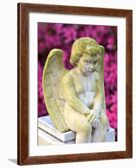 Statue of a Cherub in Bonaventure Cemetery, Savannah, Georgia, USA-Joanne Wells-Framed Photographic Print