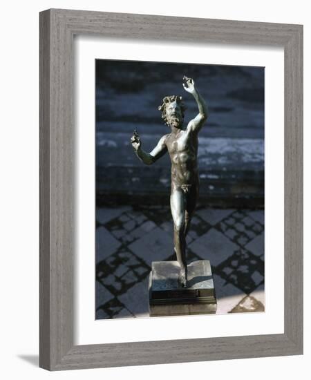 Statue of a Dancing Faun, Bronze, House of the Faun, Pompeii-null-Framed Photographic Print
