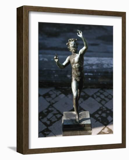 Statue of a Dancing Faun, Bronze, House of the Faun, Pompeii-null-Framed Photographic Print