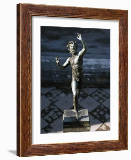 Statue of a Dancing Faun, Bronze, House of the Faun, Pompeii-null-Framed Photographic Print