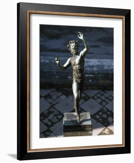 Statue of a Dancing Faun, Bronze, House of the Faun, Pompeii-null-Framed Photographic Print