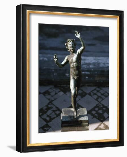 Statue of a Dancing Faun, Bronze, House of the Faun, Pompeii-null-Framed Photographic Print