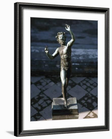 Statue of a Dancing Faun, Bronze, House of the Faun, Pompeii-null-Framed Photographic Print