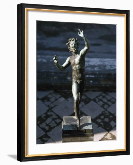 Statue of a Dancing Faun, Bronze, House of the Faun, Pompeii-null-Framed Photographic Print