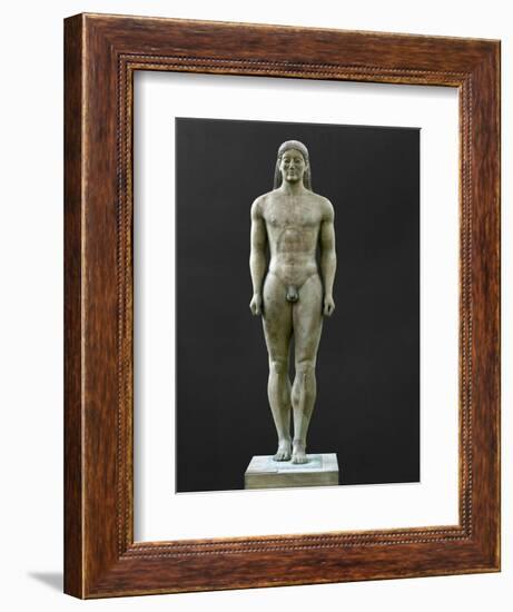 Statue of a Kouros, Ascribed to Myron, Marble (6th BCE)-Myron-Framed Giclee Print