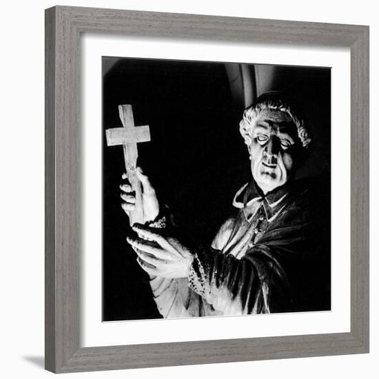 Statue of a Priest Performing an Exorcism, Mortemer Abbey, Normandy, France-Simon Marsden-Framed Giclee Print