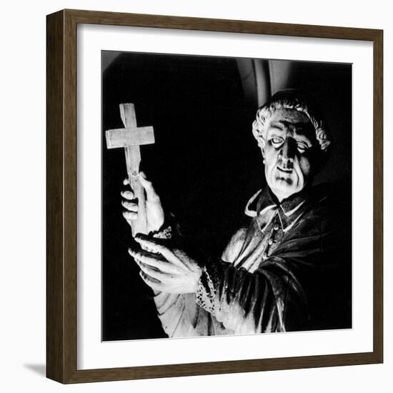Statue of a Priest Performing an Exorcism, Mortemer Abbey, Normandy, France-Simon Marsden-Framed Giclee Print