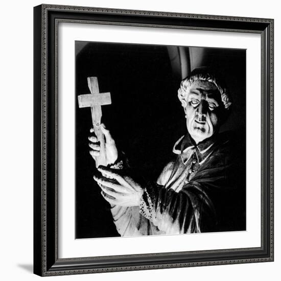 Statue of a Priest Performing an Exorcism, Mortemer Abbey, Normandy, France-Simon Marsden-Framed Giclee Print