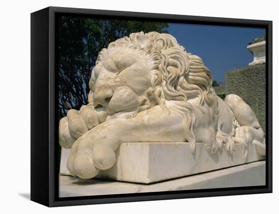 Statue of a Sleeping Lion at the Alupka Palace in Yalta, UKraine, Europe-Ken Gillham-Framed Premier Image Canvas