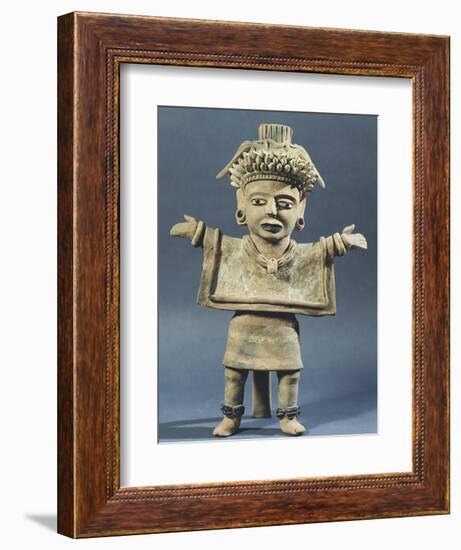 Statue of a Woman with a Poncho and Open Arms-null-Framed Giclee Print