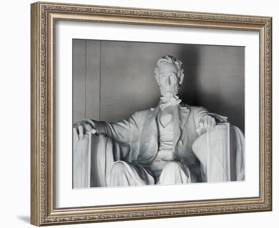 Statue of Abraham Lincoln at the Lincoln Memorial, Washington, D.C., USA-Dennis Flaherty-Framed Photographic Print