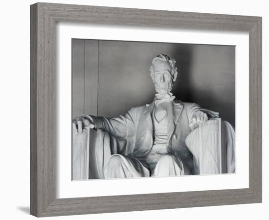 Statue of Abraham Lincoln at the Lincoln Memorial, Washington, D.C., USA-Dennis Flaherty-Framed Photographic Print