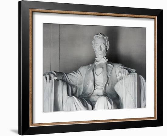 Statue of Abraham Lincoln at the Lincoln Memorial, Washington, D.C., USA-Dennis Flaherty-Framed Photographic Print