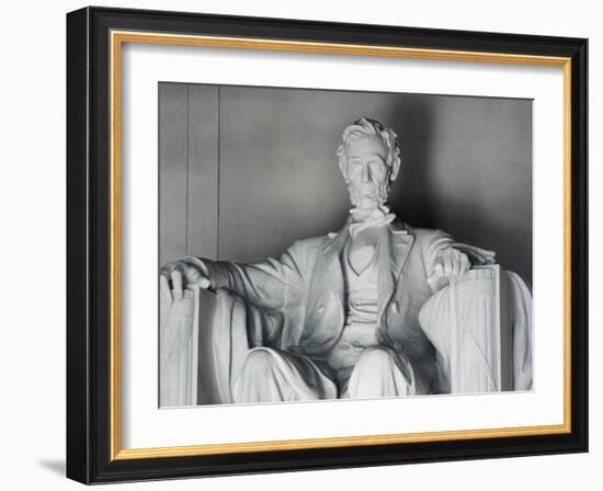 Statue of Abraham Lincoln at the Lincoln Memorial, Washington, D.C., USA-Dennis Flaherty-Framed Photographic Print