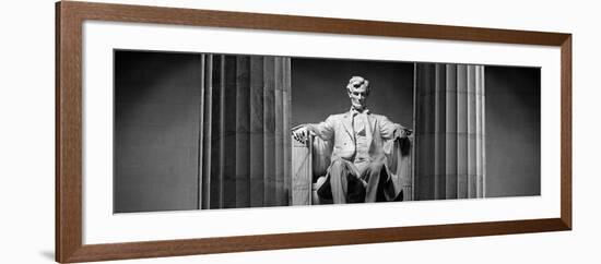 Statue of Abraham Lincoln in a Memorial, Lincoln Memorial, Washington DC, USA-null-Framed Photographic Print