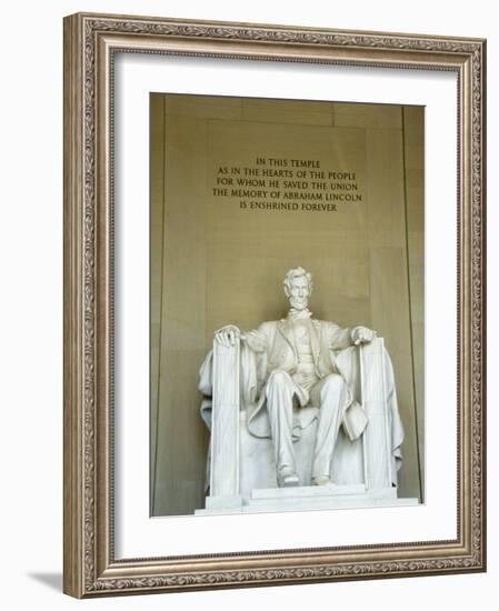 Statue of Abraham Lincoln in the Lincoln Memorial, Washington D.C., USA-Robert Harding-Framed Photographic Print