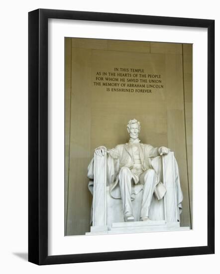 Statue of Abraham Lincoln in the Lincoln Memorial, Washington D.C., USA-Robert Harding-Framed Photographic Print