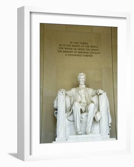 Statue of Abraham Lincoln in the Lincoln Memorial, Washington D.C., USA-Robert Harding-Framed Photographic Print