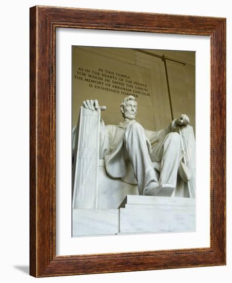 Statue of Abraham Lincoln in the Lincoln Memorial, Washington D.C., USA-Robert Harding-Framed Photographic Print