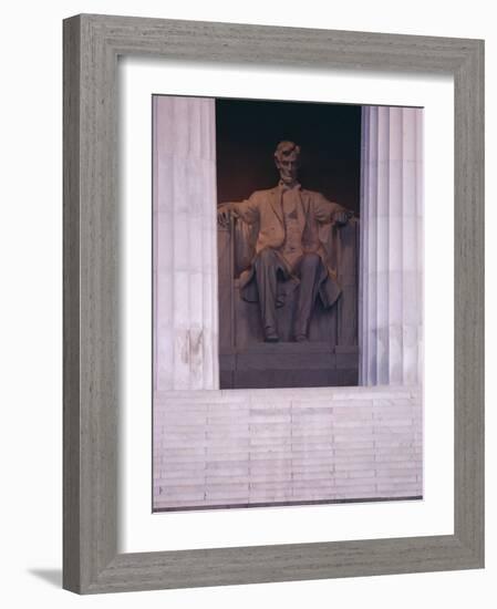 Statue of Abraham Lincoln, Lincoln Memorial, Washington D.C., USA-Adam Woolfitt-Framed Photographic Print